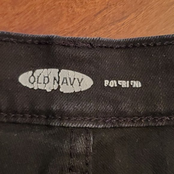 Old Navy Boyfriend Cuffed Black Denim Jean Shorts - Picture 4 of 5